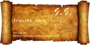 Ireczki Imre névjegykártya