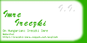 imre ireczki business card